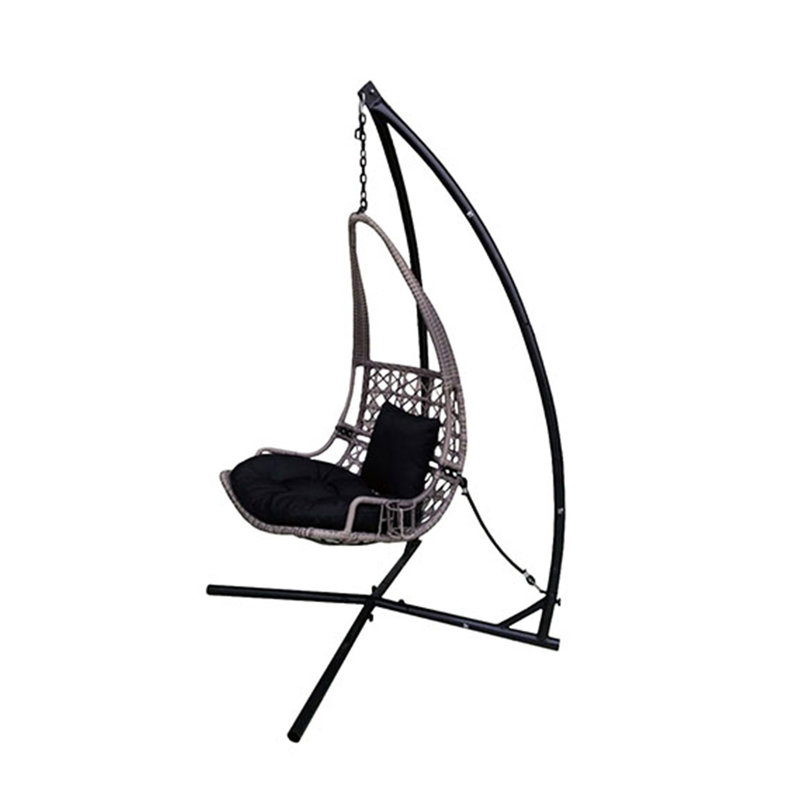 Bloomsbury Market Newlon Wicker Rattan Hanging Swing Chair with Stand